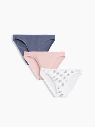 Gap Softmade Organic Stretch Cotton Bikini (3-pack) In Blue & Pink/ & White Dot