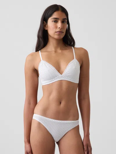 Gap Softmade Organic Stretch Cotton Lace-trim Triangle Bralette In White