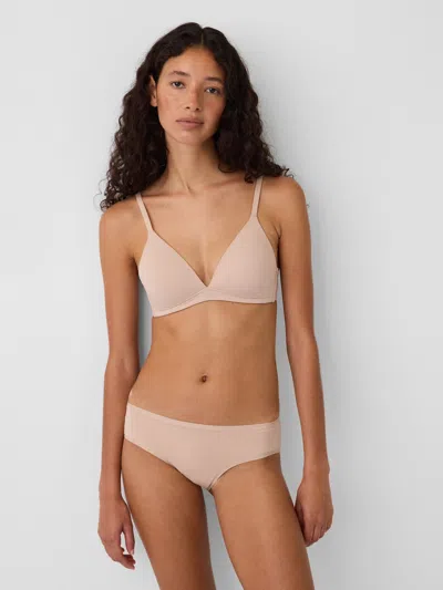 Gap Softmade Organic Stretch Cotton Triangle Bra In Acapulco Sand Beige