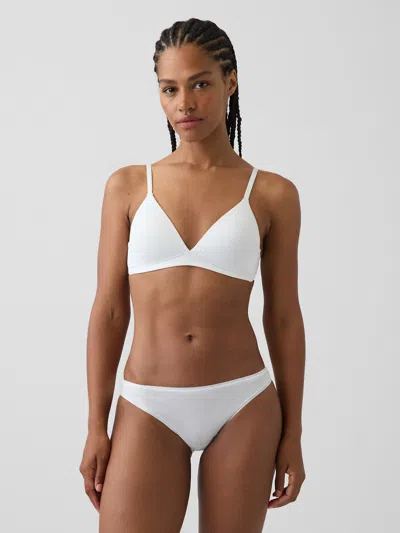 Gap Softmade Organic Stretch Cotton Triangle Bra In Fresh White