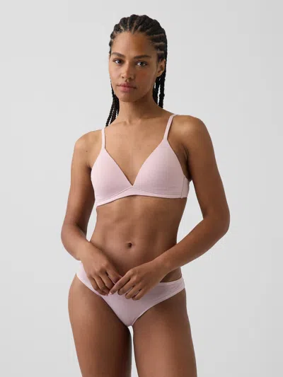 Gap Softmade Organic Stretch Cotton Triangle Bra In Primitive Pink