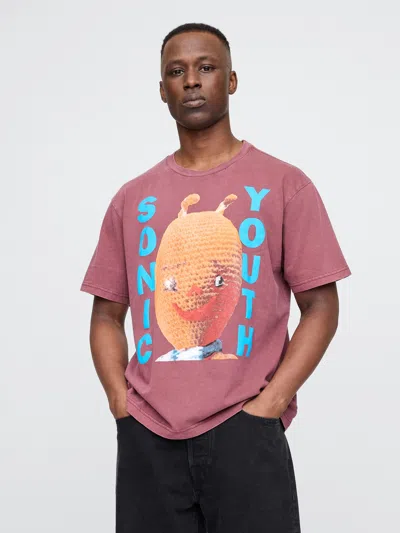 Gap Sonic Youth Graphic T-shirt In Plum