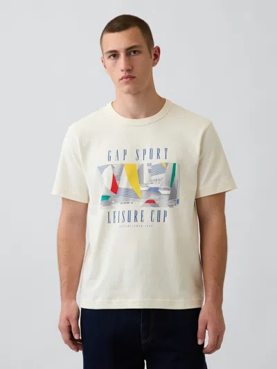 Gap Sport Heavyweight Graphic T-shirt In White