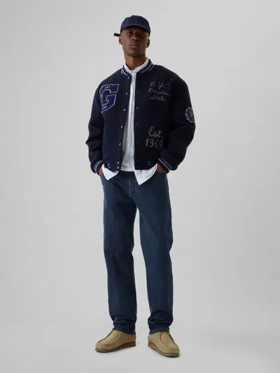 Gap Straight Jeans In Navy Overdye