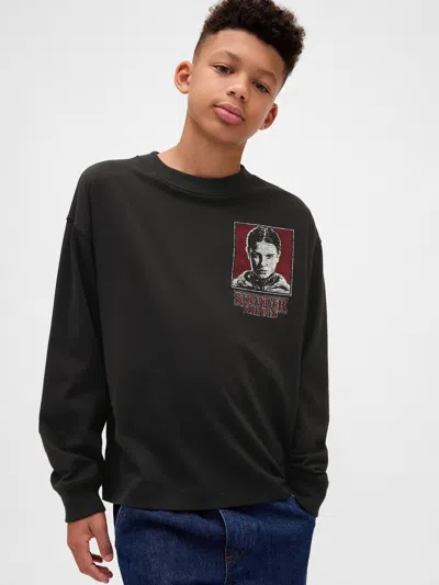 Gap Stranger Things Kids Graphic T-shirt In Black