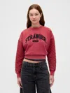 Gap Stranger Things Quilted-sleeve Logo Sweatshirt In Red