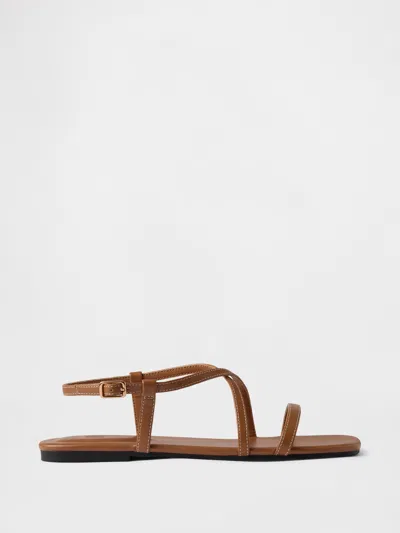 Gap Strappy Sandals In Cognac Brown