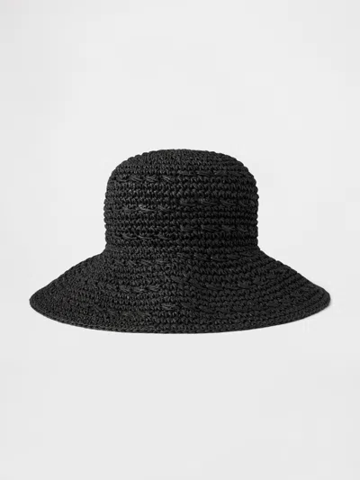 Gap Straw Bucket Hat In Black