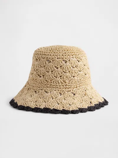 Gap Straw Bucket Hat In Off White
