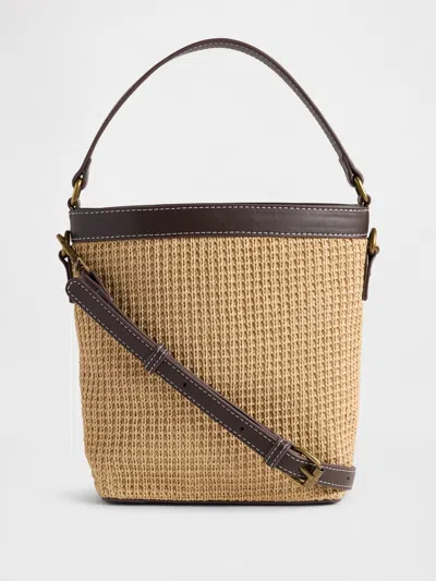 Gap Straw Crossbody Bag In Natural Beige