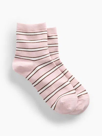 Gap Stripe Half Crew Socks In Pink Stripe