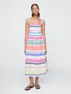 Gap Striped Maxi Dress In Multi Color Stripe