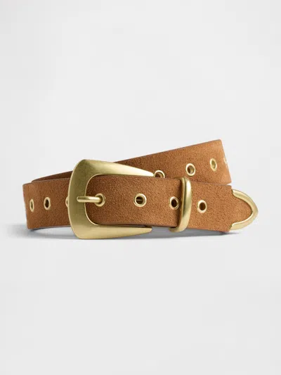 Gap Suede Grommet Belt In Brown