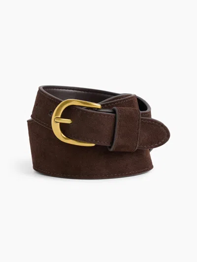 Gap Suede Oversized Belt In Dark Brown