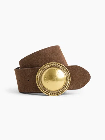 Gap Suede Western Belt In Dark Brown