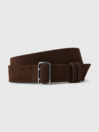 Gap Suede Wide Belt In Chocolate Brown