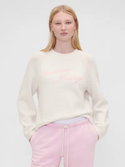 Gap × Summer Fridays Oversized Logo Sweater In White