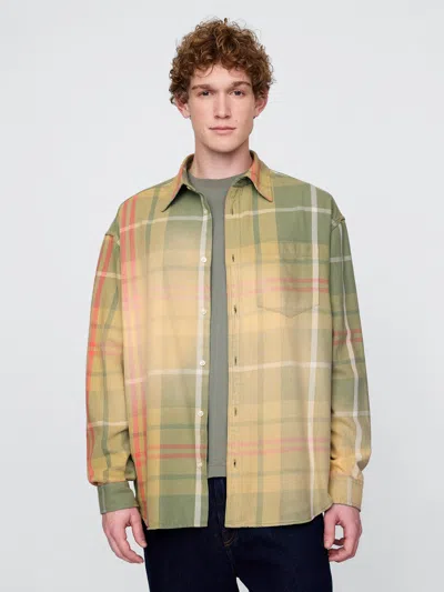 Gap Sunwashed Twill Big Shirt In Douglas Fir