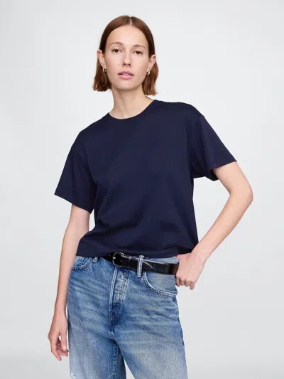 Gap Supima® Cotton Relaxed T-shirt In Navy Blue