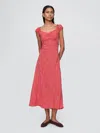 Gap Sweetheart Crepe Maxi Dress In Red Floral Print
