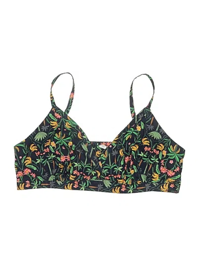 Pre-owned Gap Swimsuit Top Green Tropical Pattern Swimwear