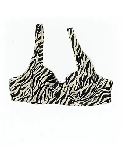 Pre-owned Gap Swimsuit Top Ivory Animal Print Pattern Swimwear In White