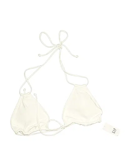 Gap Swimsuit Top White Solid Pattern Swimwear