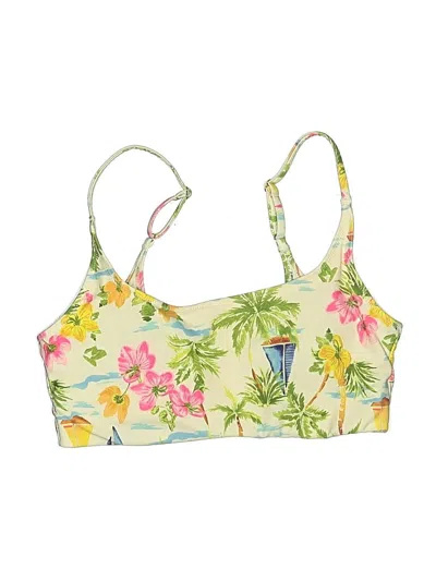 Pre-owned Gap Swimsuit Top Yellow Floral Pattern Swimwear