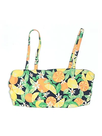 Pre-owned Gap Swimsuit Top Yellow Print Pattern Swimwear