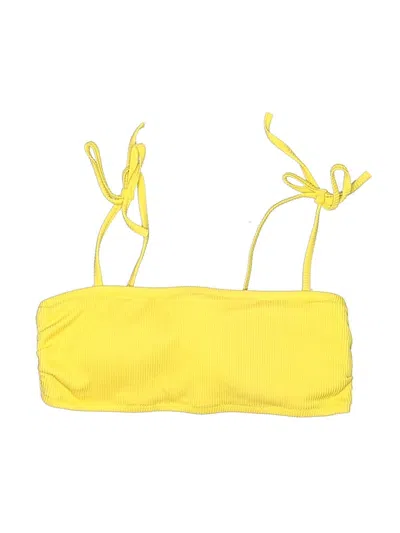 Pre-owned Gap Swimsuit Top Yellow Solid Pattern Swimwear
