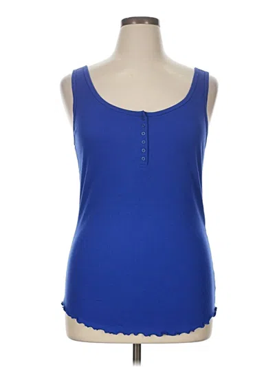 Pre-owned Gap Tank Top Blue Strapless Neckline Tops