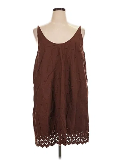 Pre-owned Gap Tank Top Brown Strapless Neckline Tops