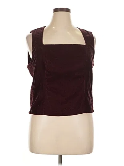 Pre-owned Gap Tank Top Burgundy Strapless Neckline Tops