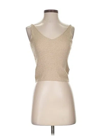 Pre-owned Gap Tank Top Tan Strapless Neckline Tops In Brown