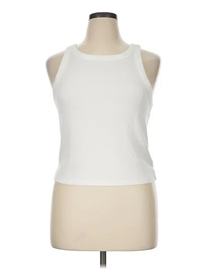 Pre-owned Gap Tank Top White Tweed Pattern Halter Neckline Tops