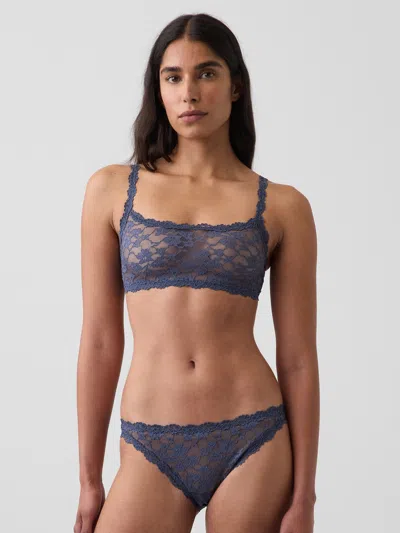 Gap Textured Lace Bralette In Blue