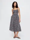 Gap Tie-strap Cami Midi Dress In Multi Color Seashell Print