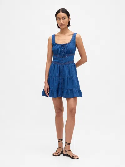Gap Tiered Lace-trim Mini Dress