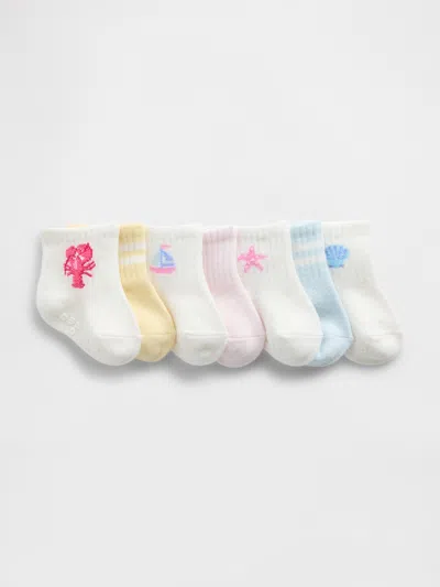 Gap Babies' Toddler Beachy Quarter Crew Socks (7-pack) In Multi