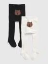 Gap Toddler Bear Tights (2-pack) In Black White Multi