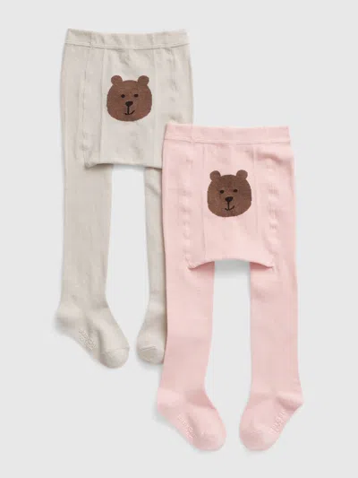 Gap Babies' Toddler Bear Tights (2-pack) In Pink Standard