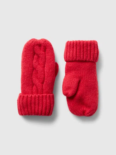 Gap Babies' Toddler Cashsoft Cable-knit Mittens In Modern Red