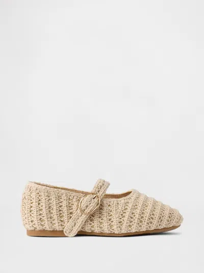 Gap Babies' Toddler Crochet Mary Jane Flats In Brown Rice