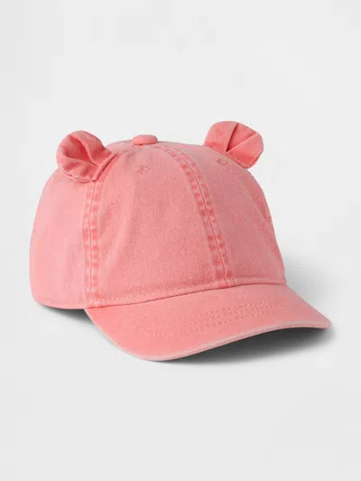 Gap Babies' Toddler Denim Bear Baseball Hat In Pink