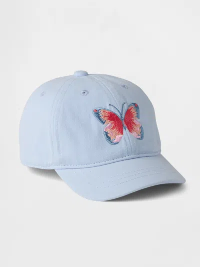 Gap Babies' Toddler Organic Cotton Butterfly Baseball Hat In Blue