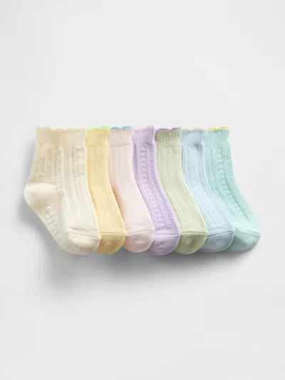 Gap Babies' Toddler Ruffle Quarter Crew Socks (7-pack) In Multi