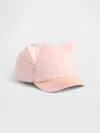 Gap Toddler Sherpa & Metallic Cat Baseball Hat In Pink