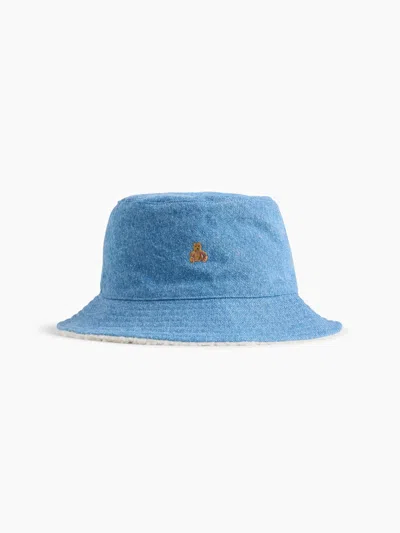 Gap Babies' Toddler Sherpa-lined Denim Bucket Hat In Blue