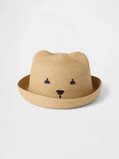 Gap Babies' Toddler Straw Bear Hat In Natural