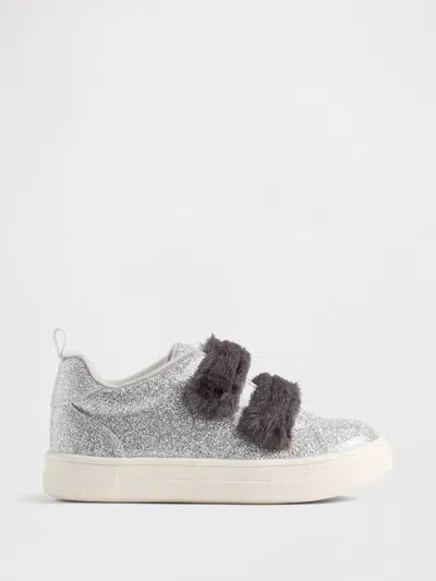 Gap Babies' Toddler Vegan Fur Glitter Sneakers In Silver